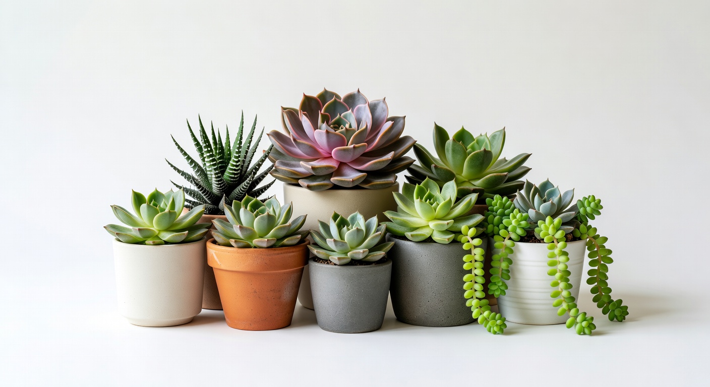 Succulent Plants in Assorted Pots